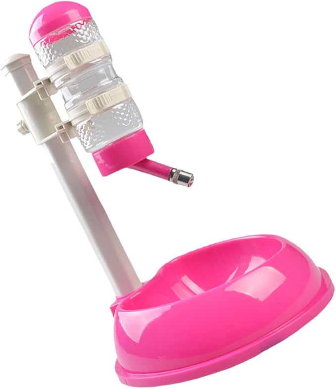 BESPORTBLE Automatic Pet Water Dispenser with Bowl Capacity Dog and Cat Feeder Easy to Clean Practical Waterer for Dogs Cats and Other Pets Rose Red