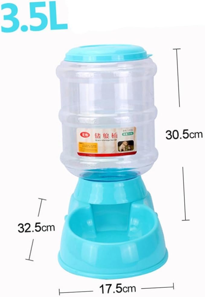 Automatic Pet Food and Water Dispenser Capacity Non-Skid Base Odorless Material for Cats and Dogs Blue Color for Safe Feeding