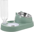 Pet Automatic Water Dispenser and Food Feeder with Stainless Steel Bowl for Dogs and Cats Elegant Design Self-Serve Hydration and Feeding Large in Dark Green