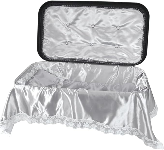 Pet Memory Shop Elegance Series Pet Casket, Safe, Durable & Elegant Memorial Burial Box for Dogs, Cats and Pets, Thoughtful Pet Loss Gift, Ideal for Honoring Your Pet’s Memory (Small – Black/Silver)