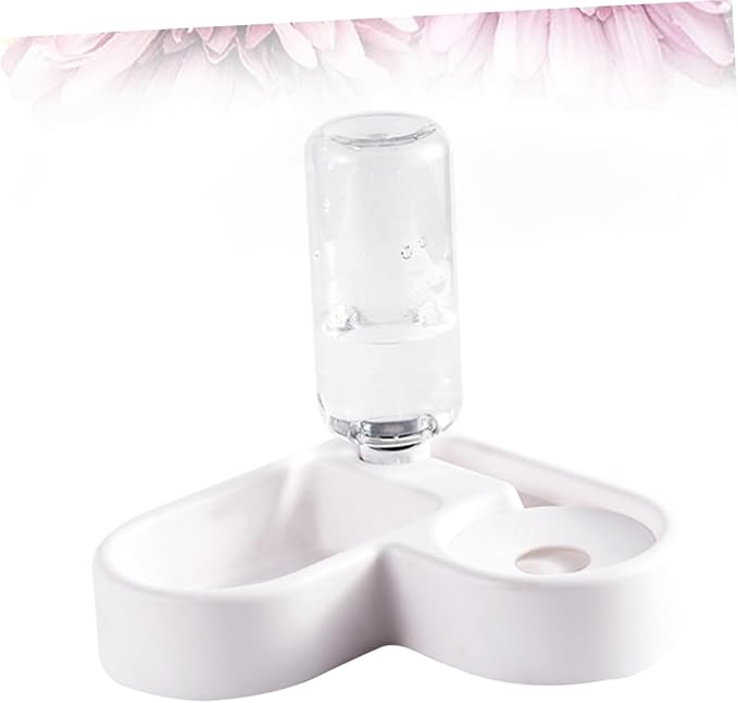Automatic Dog Water Feeder and Pet Food Dispenser Stylish White Design Non-tip Bowl for Cats and Dogs for Home Decor and Convenient Feeding