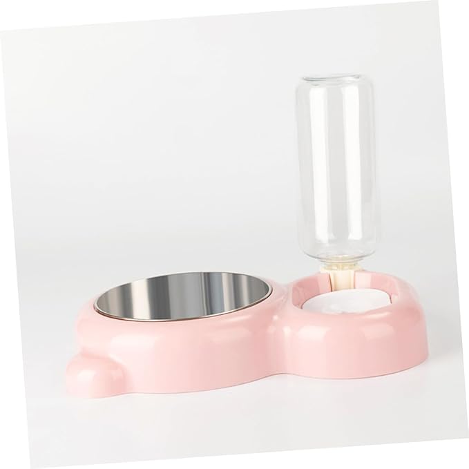 Yardwe Dual-use Pet Feeder Bowl Cat Dog Eating Bowl Stand Automatic Drinking Container Stainless Steel Material