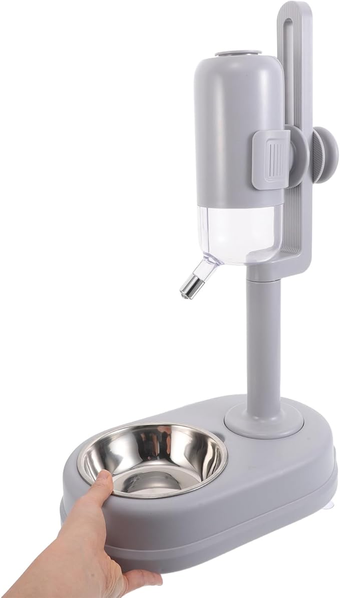 Double Feeder Bowl Automatic Dog Cat Water Feeder Stainless Steel Puppy Feeding Bowl Hanging Cage Pet Water Dispenser for Small Dogs and Kittens