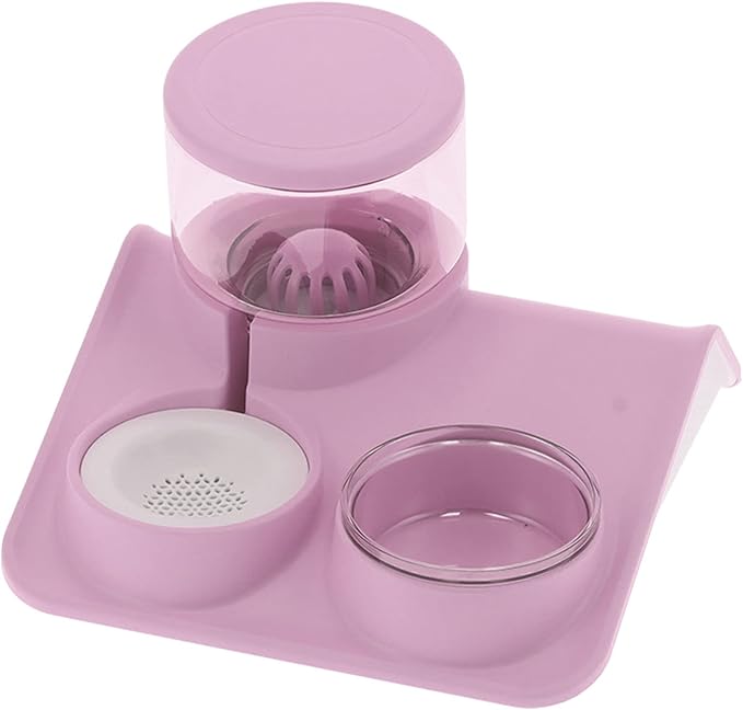 Pet Feeder, Detachable Cat 1.8L Automatic Water Dispenser Food Feeder Drinker Bowl, Pet Water Dispenser and Food Bowl Set for Dogs Cats and Small Animals (Rooftop Drinking