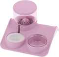 2-in-1 Double Dog Cat Bowls, Pet Water and Food Bowl Set, 1.8L Automatic Water Dispenser Detachable Bowl No-Spill Dog Waterer, Pet Feeder Auto Pets Waterer for Cat and Small Dog (Pink)
