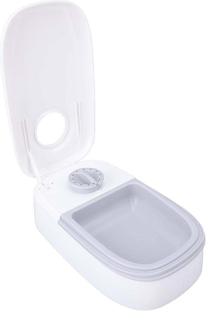 Automatic Pet Feeder Intelligent Timed Dry Wet Food Bowl for Dogs Cats Medium Rugged and Easy to Clean White (Grey)