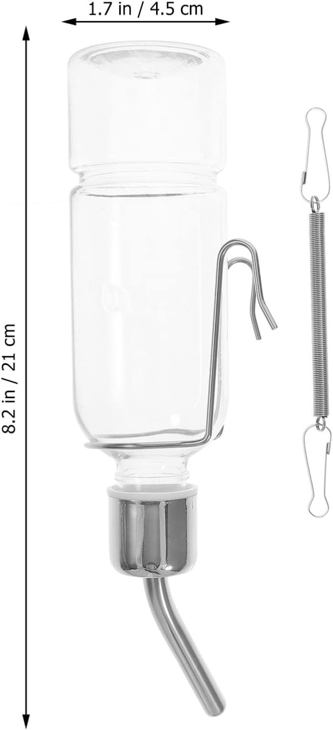 2pcs Automatic Drinking Fountain Guinea Pig Water Automatic Water Dispenser for Dogs Automatic Pet Plastic Water Bottles Hanging Bottle for Pet Stainless Steel Small White Feeder