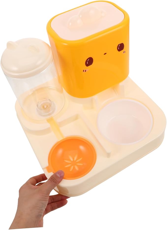 Automatic Cat Dog Feeder Double Bowls Water Dispenser Pet Food and Water Station Space-Saving Design Easy-Clean Material