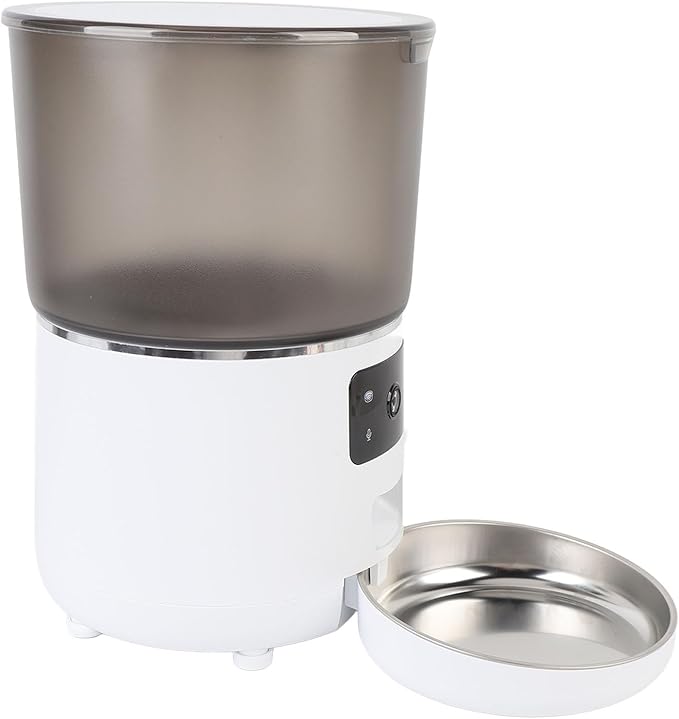 Automatic Cat Feeder, Detachable Timed Cat Food Dispenser with Mobile Phone APP Portion Control, 4L Automatic Pet Feeder for Cats Small Dogs (US Plug)