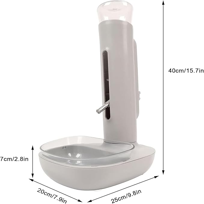 Blue,Automatic Dog and Cat Water Dispenser, 680ml Standing Water Dispenser with Dog Bowl Detachable Dog Feeder for Pets