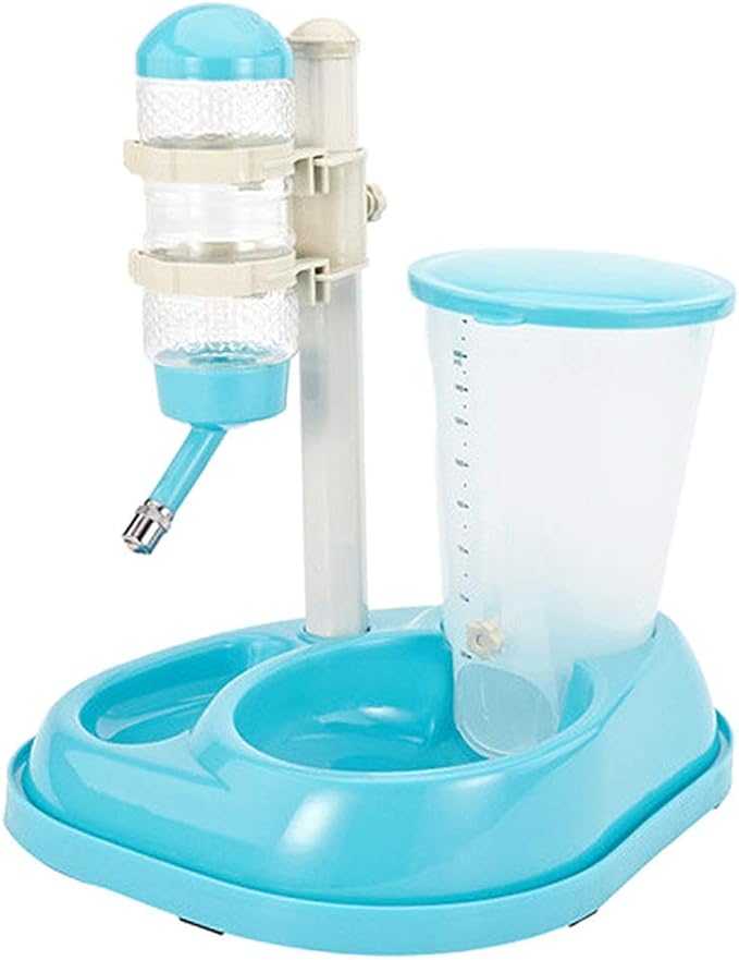 Pet Water Bottle Feeding Bowl Dog Automatic Feeder Food Water Dispenser for Dogs and Cats (Blue)
