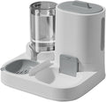Automatic Pet Feeder for Cats and Small Dogs - 2-in-1 Food and Water Dispenser with Stainless Steel Bowl for Dry Food - Perfect for Small/Medium Dogs, Puppies and Kittens,Gray