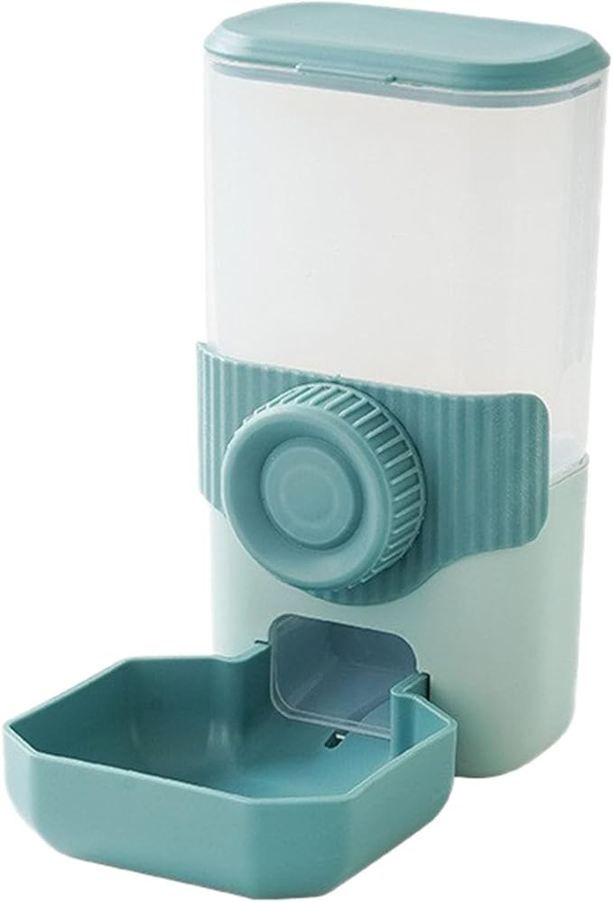 Hanging Cage Automatic Small Pet Food Bowl Water Bottle Dispenser, Auto Pet Feeder and Waterer Set, Suitable for Small Dogs, Cats, Kittens, Puppies, Rabbits, Chinchillas(900ML) (Blue)