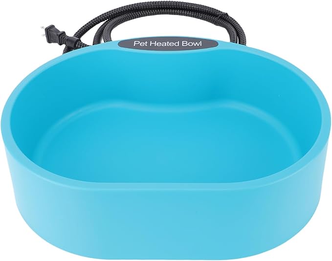 Heated Water Bowl, Automatic Heating Pet Feeding Dish with Large Capacity, for Dogs, Cats, and Other Small Pets (US Plug 110-120V)