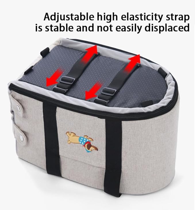 FurryGo Small Dog Car Seat for Travel, Elevated Pet Booster Seat with Safety Tether, Soft Washable Dog Bed for Under 20 lbs, Portable Cat Carrier for SUV/Truck, Grey (Dark Gray)