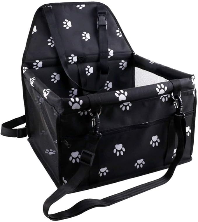 Medium Dog Car Seat Booster – Collapsible & Comfy Puppy Travel Carrier, with Clip-On Safety Leash and PVC Support Pipe for Anti-Collapse, Perfect for Small Dogs and Cats from to 25lbs LOYALBARK
