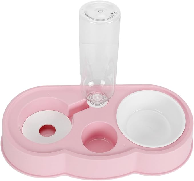 Puppy Water Dispenser, Cat Food and Water Dispenser Set Water Dispenser Bottle Double Automatic Cat Feeder Pet Feeder for Small or Medium Size Dogs Cats Puppy Kitten Rabbit