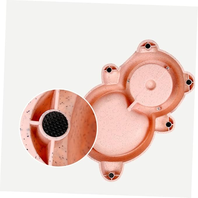 MERRYHAPY 1pc Refillable Automatic Pet Food Dispenser Bear-Shaped Container for Dogs and Cats Easy Open Design Non-Skid Base for Home and Shop Use Pink