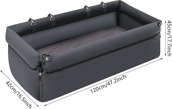 Small Medium Dog Car Seat, Washable Pet Booster Seats with Adjustable Safety Tethers, Soft Removable Pet Travel Carrier Bed, Elevated Pet Car Seat for Front Back Seats (Blue)