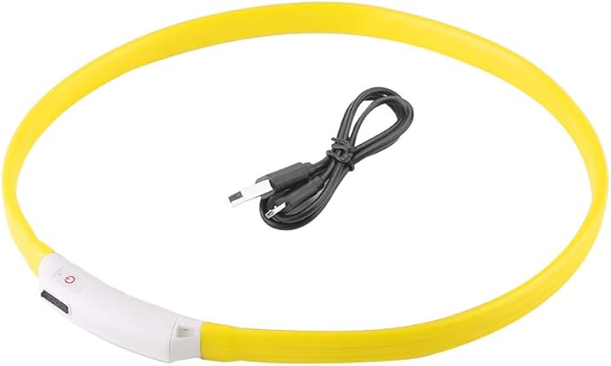 LED Dog Necklace,Silicone Flash Dog Collar Light,USB Rechargeable Light Up Dog Collar for Dog Walking at Night