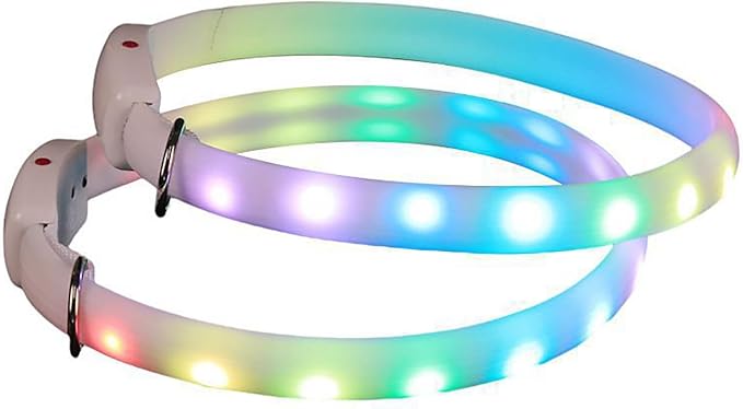 LED Dog Collar Adjustable USB Rechargeable Safety Glow in The Dark Large Dogs Collar
