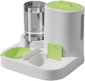 Automatic Pet Feeder for Cats and Small Dogs - 2-in-1 Food and Water Dispenser with Stainless Steel Bowl for Dry Food - Perfect for Small/Medium Dogs, Puppies and Kittens,Green