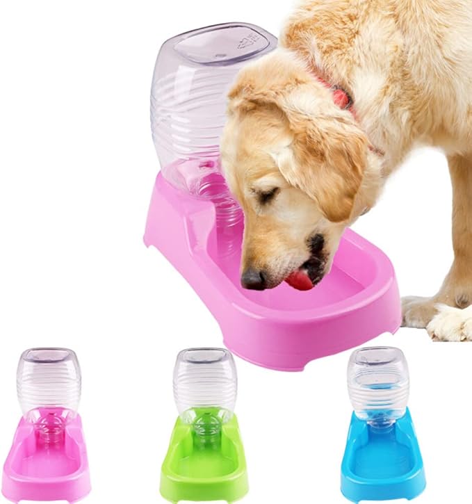 POPETPOP Creative Pet Water Feeder for Dogs Puppies Non-tip Design for Home and Travel Automatic Drinking Tool Convenient Water Bowl