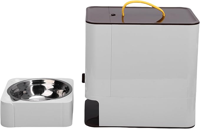 Automatic Cat Dog Food Dispenser, Programmable Timed Pet Feeder with Damp Proof Sealing, Spacious Dry Food Storage and Multi Functional Design for Cats and Dogs (Dark Brown)