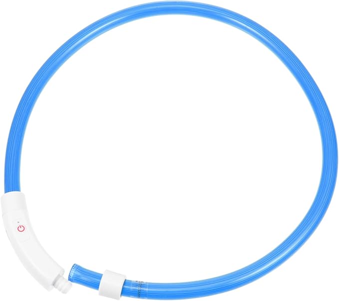 POPETPOP USB Rechargeable LED Pet Collar Luminous Dog Collar for Night Safety Stylish Glowing Design for Outdoor Use for Parties and Festivals