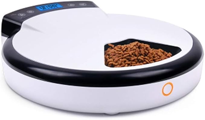5 Meal White Plastic Automatic Feeder Dogs and Cats Automatic Timing Smart Feeder Dog Food Cat Food Machine Portable