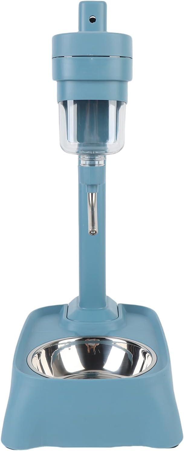 aqxreight Pet Standing Dispenser with Stainless Steel Bowl Height Cat Dog Feeder Bottle Pet Automatic Dispenser 500ml Lake Blue Suitable for All Hel Standing DispenserDog Bottle (Blue)