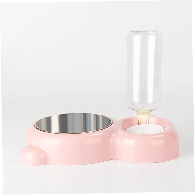 TOYANDONA Pet Food Bowl Water Dispenser Dual Use Automatic Drinking Bowl for Dogs and with Water Tank Divider Safe and Material