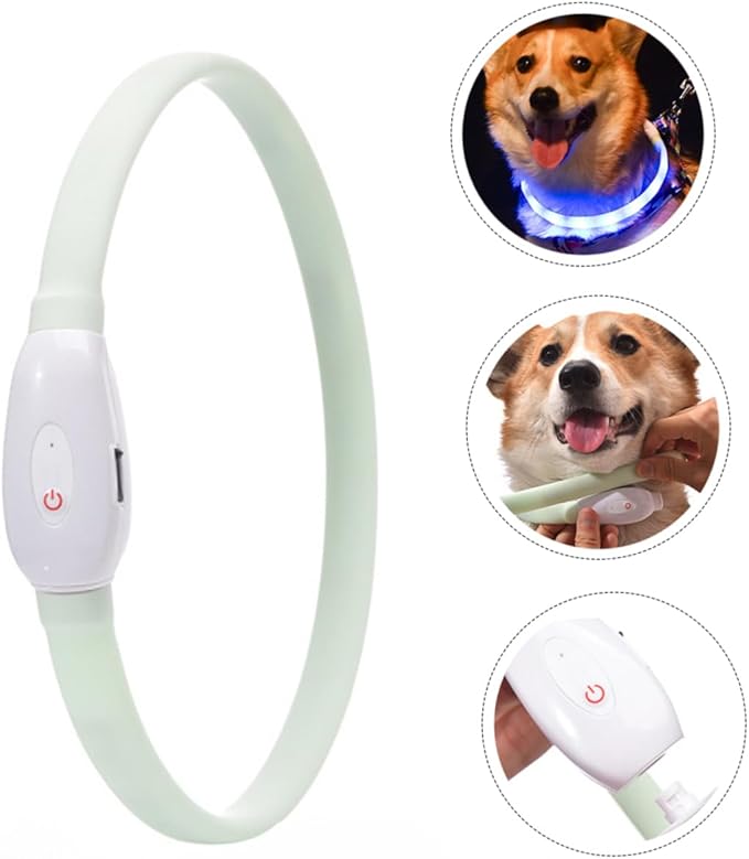 USB Rechargeable LED Pet Collar Lightweight Luminous Dog Collar Comfortable Wear Resistant Material Night Safety Multifunctional Glow Warning Decoration