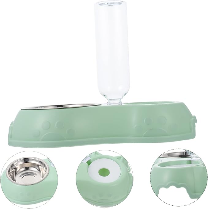 POPETPOP 1Set Detachable Pet Feeder for Cats Dogs Automatic Food and Water Dispenser Material Easy to Design Convenient Dual Feeding