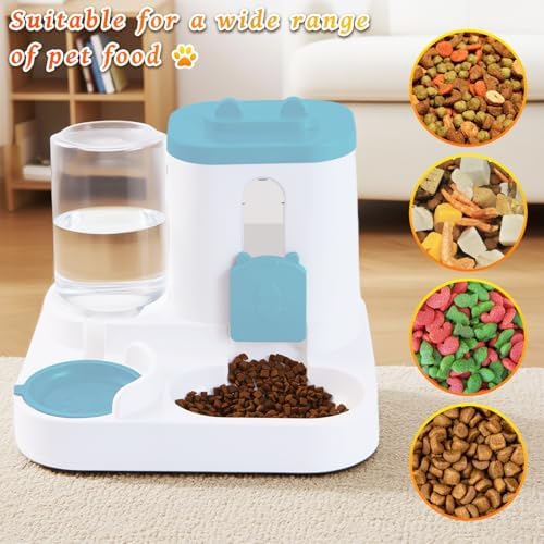 Automatic Pet Feeder & Water Dispenser Set for Dogs & Cats, Large Capacity Dog Food & Water Station, Ideal for All Pets - Black
