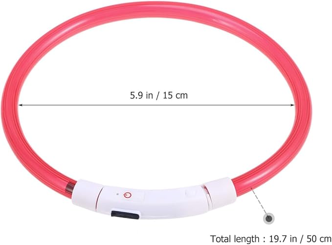 Totority Led Glowing Pet Dog Collar USB Rechargeable -Saving Light for Night Safety for Evening Walks and Outdoor Adventures