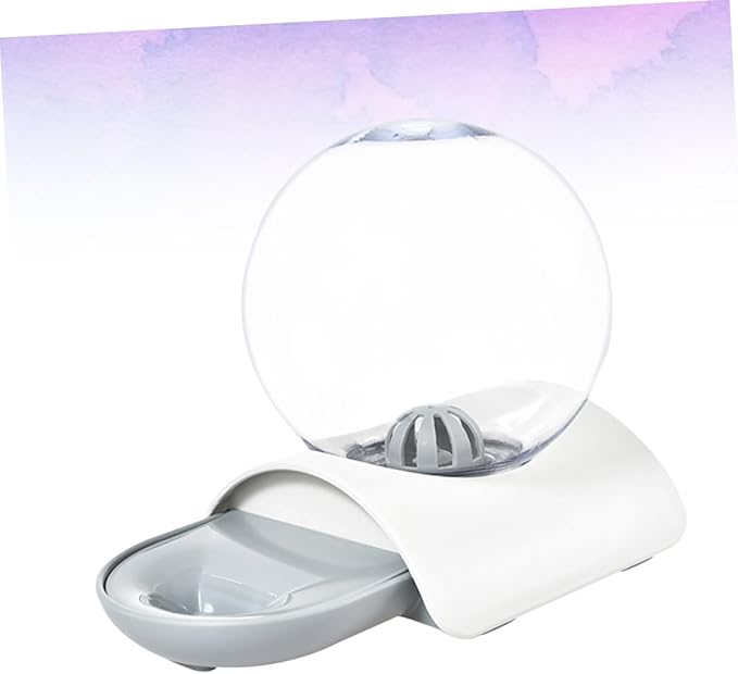 1pc Large Capacity Automatic Water Dispenser for Dogs and Cats Transparent Bubble Design Easy to Pet Water Bowl Material for Home and Outdoor Use Grey