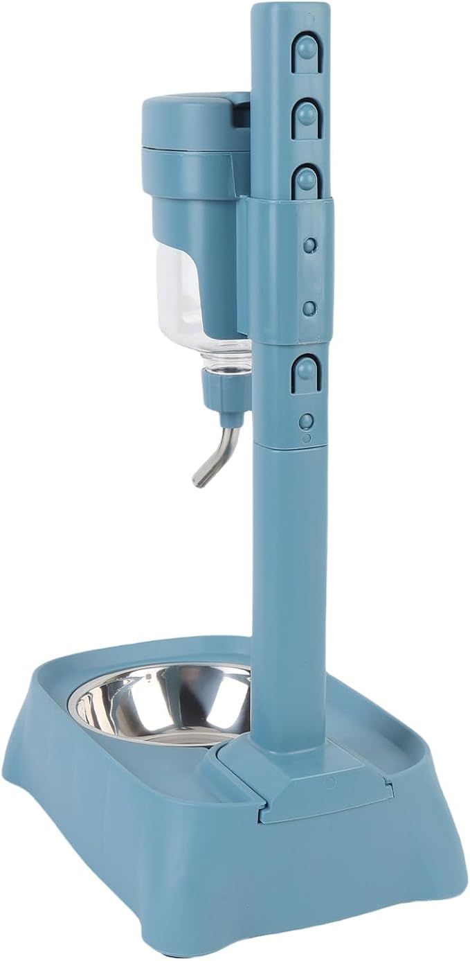 500ml Dog Standing Water Dispenser, Adjustable Height Stainless Steel Bowl, Automatic Feeder for Cat Dog, Enhances Home Decor, Prioritizes Pet Safety, Encourages Hydration (Lake