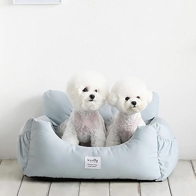 Dog Car Seat Pet Booster Seat Bed for Small Dogs, Puppy Booster Seat Dog Travel Car Carrier Bed with Clip-On Safety Leash and Storage Pocket for Cars/Suvs/Trucks