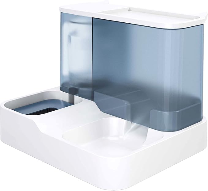 Pet Automatic Feeder + Waterer Food Container Bowl Anti-Leak Water Fountain 2 in 1 Pet Tableware Dog Feeder Dog Food Bowl Combo