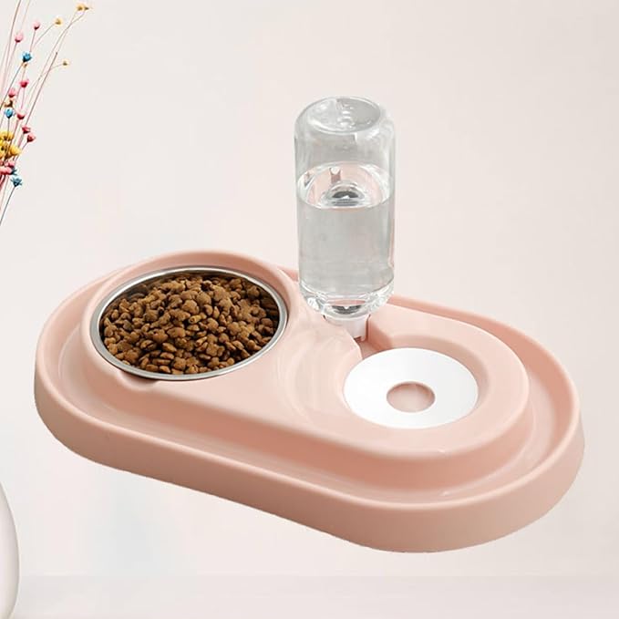 BESPORTBLE Dual-use Dog Cat Automatic Water Filling Bowl Plastic Stainless Steel Easy Clean No Odor Health Safety