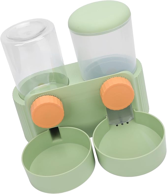 Fabater Automatic Dog Feeder, Space Saving Hanging Design Smart Feeding Schedule Automatic Cat Feeder, Pet Water Dispenser with Dual Bowl System for Small and Medium Dogs Cats (Green)