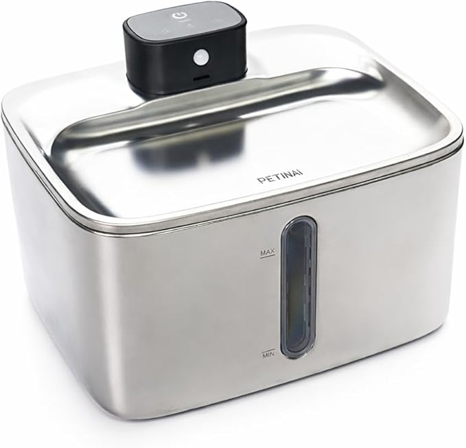 Pet Automatic Dog Water Dispenser Gravity Stainless Steel Water Waterer Feeder, Large Capacity Water Feeding Bowls for Medium & Large-Sized Dogs Cats