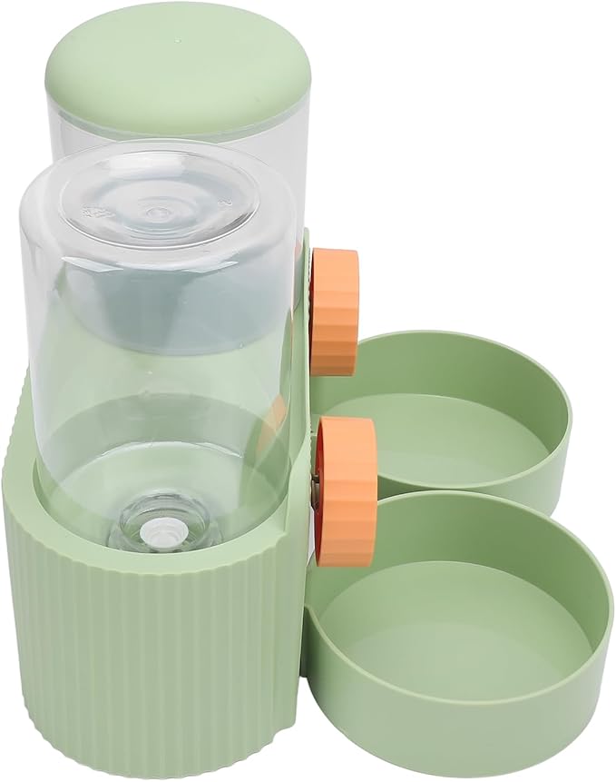 Fabater Automatic Dog Feeder, Space Saving Hanging Design Smart Feeding Schedule Automatic Cat Feeder, Pet Water Dispenser with Dual Bowl System for Small and Medium Dogs Cats (Green)