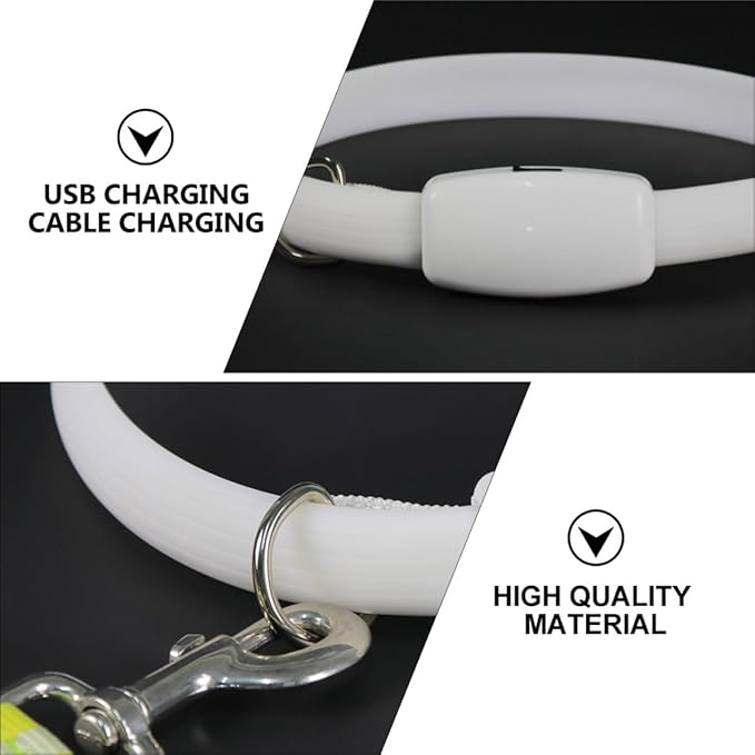 SUPVOX USB Rechargeable LED Dog Collar Luminous Pet Collar for Night Safety for Dogs Durable and Comfortable Design for