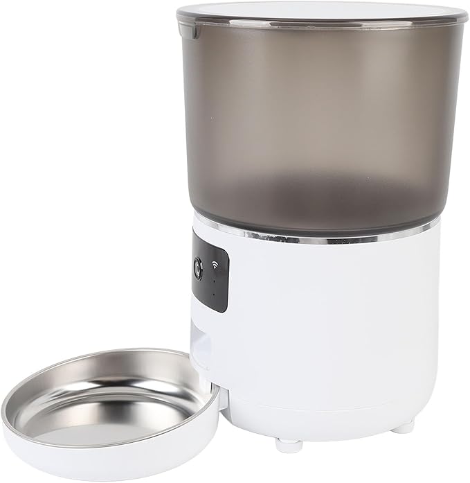 Automatic Cat Feeders, 4L Timed Cat Dry Food Dispenser with Anti Clogging Design, APP Remote Control, fit for Cats and Small Dogs (US Plug)