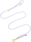 Durable Handwoven Dog Leash for Small & Medium Dogs, 5/16 inch Rope Lead with Anti-Tangle Swivel Clip, Soft & Lightweight, 5FT Long – Ideal for Daily Walking & Training (Light Purple)