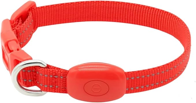 Candofly Light Up Dog Collar for Small Dogs & Cats, Safety Lighted Puppy Collar USB Rechargeable LED Collars for Night Walking Camping (X-Small, Red)