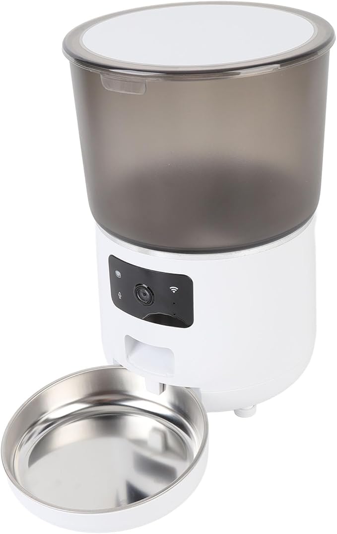 Automatic Cat Feeder, Detachable Timed Cat Food Dispenser with Mobile Phone APP Portion Control, 4L Automatic Pet Feeder for Cats Small Dogs (US Plug)