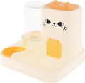 2 in 1 Automatic Pet Feeder and Water Dispenser, 1800ml Dry Food 800ml Water Capacity, Portable Cat Dog Food Bowl for Small Animals- Yellow